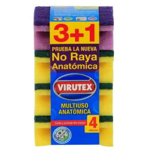 ESPONJA CLASICA VIRUTEX PACK 4 UNIDADES