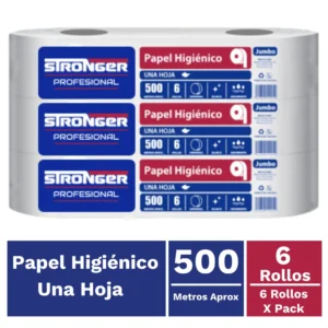 PAPEL HIGIENICO PACK 6X500 M STRONGER