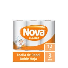 TOALLA PAPEL 12 M NOVA 3 UNIDADES