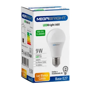 AMPOLLETA 9 W LUZ CALIDA MEGABRIGHT