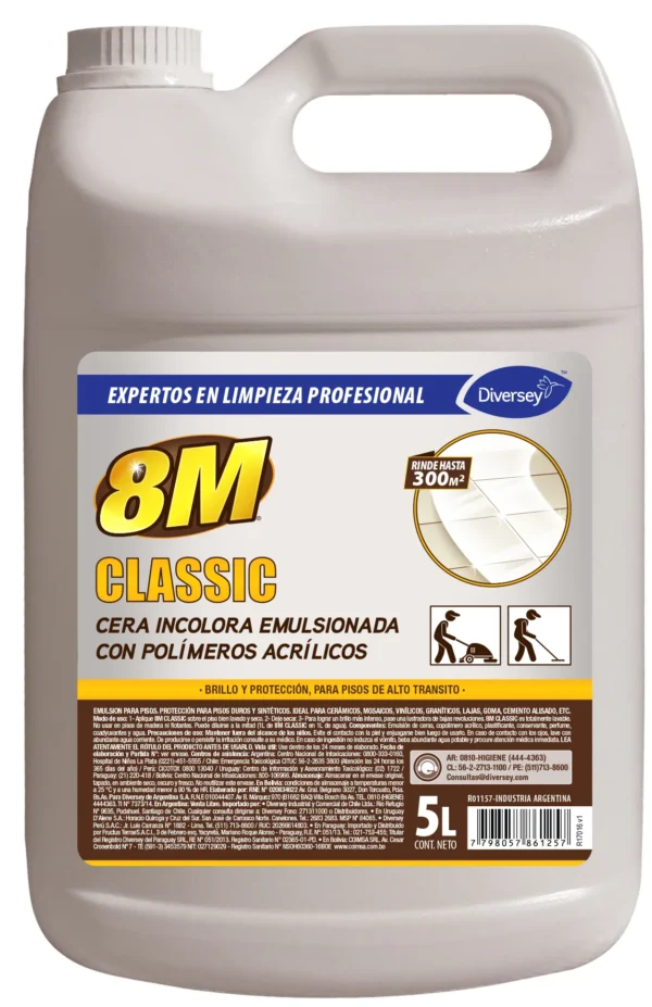 CERA INCOLORA EMULSIONADA CON POLIMEROS ACRILICOS 5 LT 8M