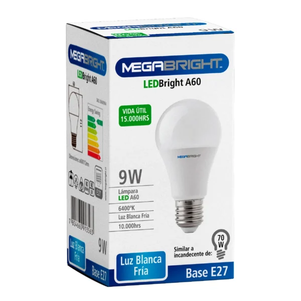 AMPOLLETA 9 W LUZ FRIA MEGABRIGHT